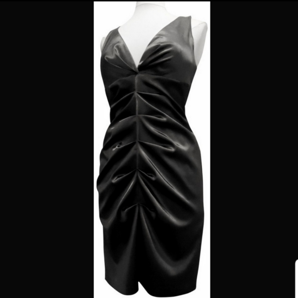 Blondie Nites Black deep V cocktail Dress